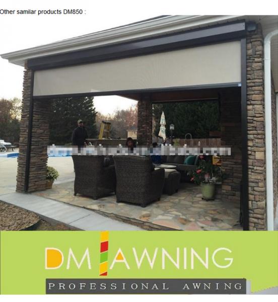 Motorized Retractable Window Awnings Outdoor Sunscreen Roller Blinds Fabric UV Protection