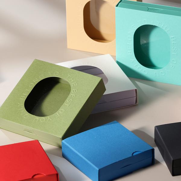 Caja de joyería de cartón hueco personalizado con impresión de logotipo