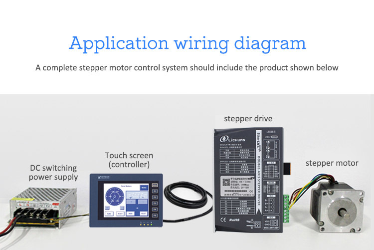 Lichuan 2A DC Open Loop Stepper Motor Drivers Kit EtherCAT 0.52N.m 2 Phase Nema17 DC24V~50V 2.0A
