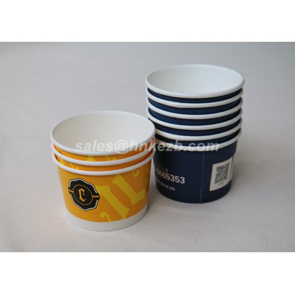 Biodegradable 12oz Disposable Ice Cream Paper Cups Food Grade With Plastic Lid