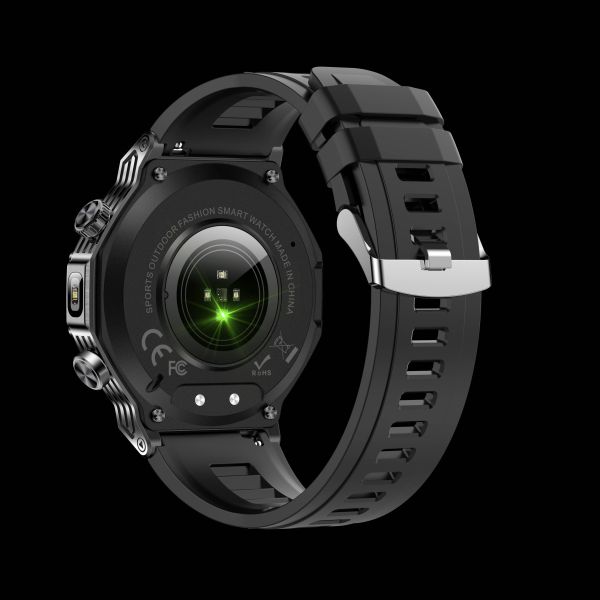 Eraysun Round AK82 Smart Watch for Big Screen 1.85 Outdoor Sports BT Call Flashlight Battery Fitcloudpro IP67 Smartwatch