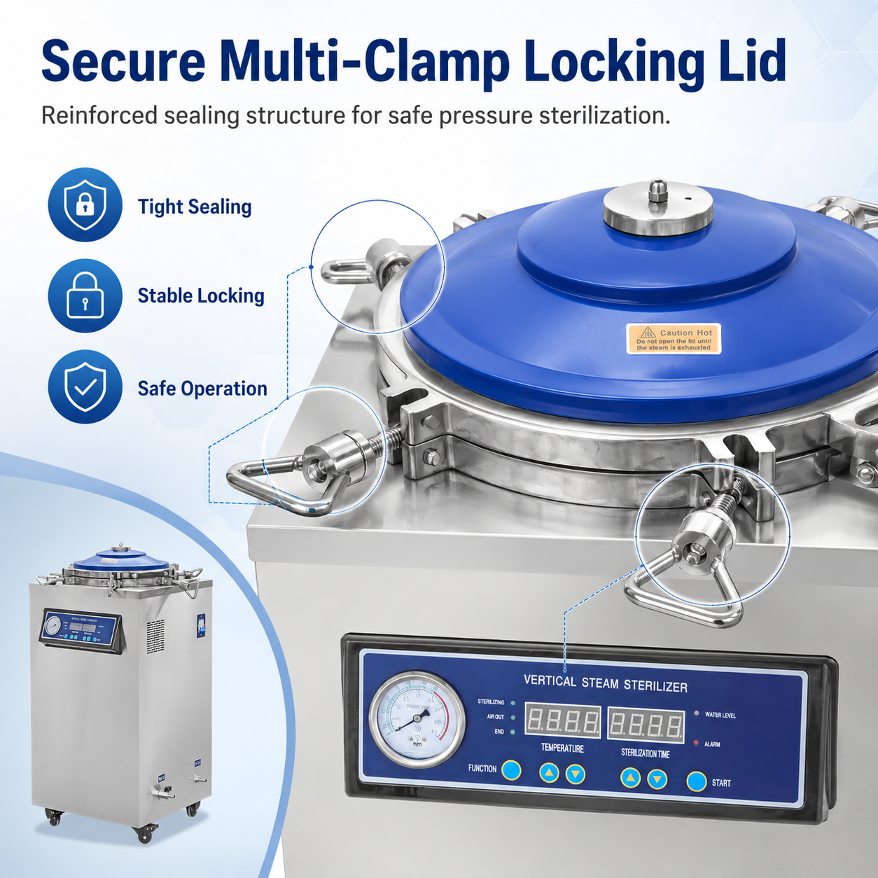 Vertical Steam Autoclave Sterilizer DGLS-B 50L Stainless Steel Lab Sterilization Equipment with Digital Automatic Control