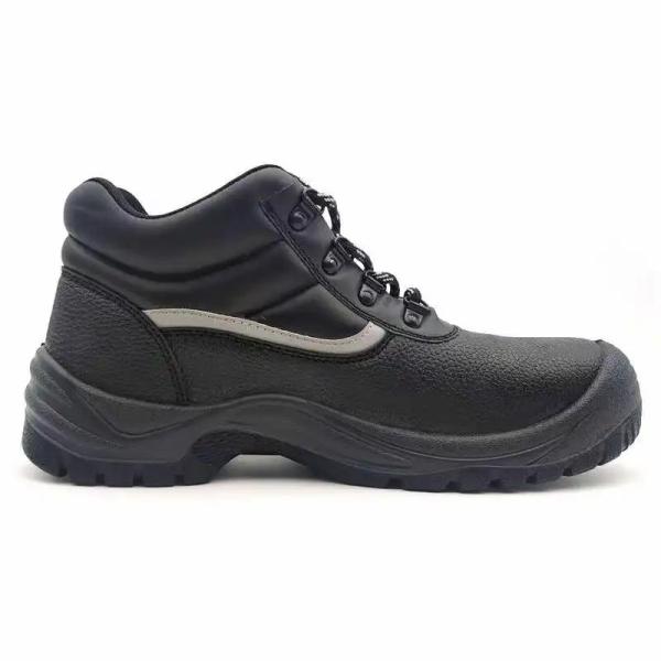 Chaussures de sécurité industrielles en PU en cuir noir