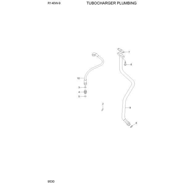 Fontanería de Turbocharge de la conexión del dren del aceite de Hyundai R210LC9 3975077