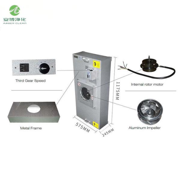 AMBER Galvanized Steel Sheet 6 Inch Fan Filter HEPA FFU 600*1200*285mm Size