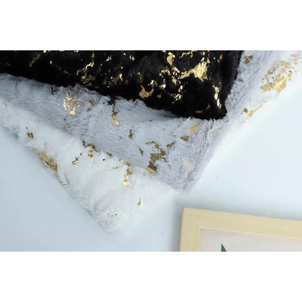 DDP Recycled Free Sample Cheap Wholesale PV Velvet Marble Style Knit White Polyester Hot Stamping Foil Fabric