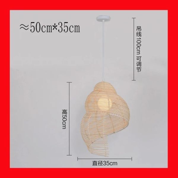 Study Room Lights Parlor home decor Southeast Asia Bamboo Conch Pendant Lamp(WH-WP-110)