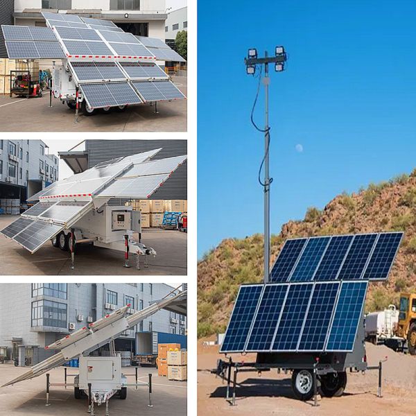 Cheap Affordable Solar Light Tower Large Scale Infrastructure Projects Mobile Solar Light Tower