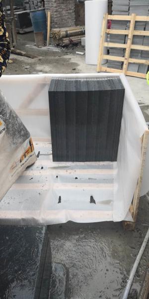 Chinese Sesame Black G654 Padang Dark Granite Flamed Interlock Tiles For Outdoor