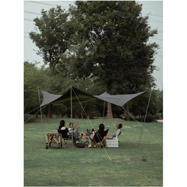 Aluminum Frame Camping Tarp Tent UPF 50 Canopy Sun Shelter Portable Large Picnic Beach
