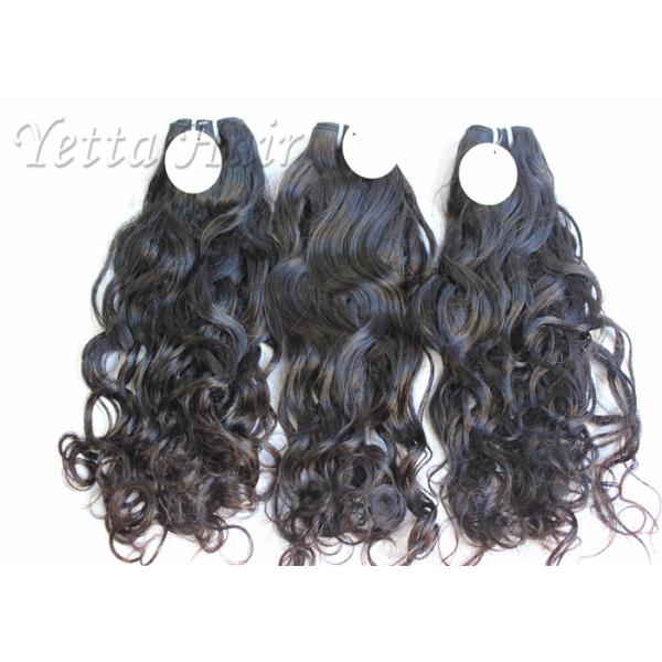 Natural Black Unprocessed Virgin Brazilian Hair , Water Wave Human Hair Extensions