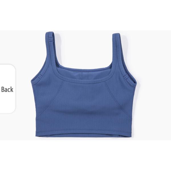 New Threaded Nude Yoga Bra Vest-Style Fitness Running Sports Bra Women