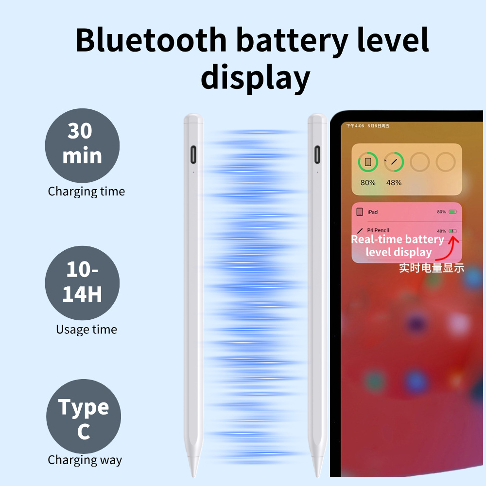 Bluetooth Smart Stylus for iPad Aviation Aluminum Minimalist Matte Professional