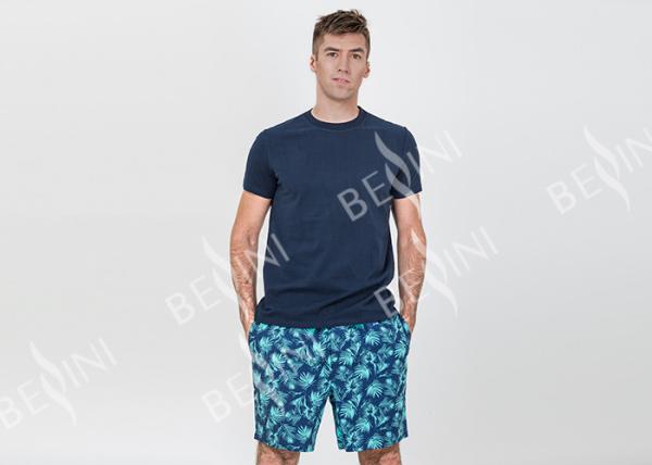 Round Neck Men'S Cotton Short Pajama Sets , Mens Luxury Nightwear Summer Style