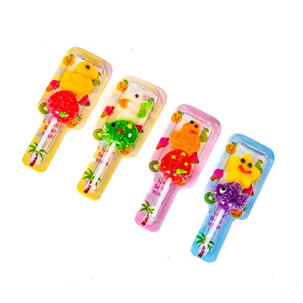 Personality Cartoon Shape Soft Lollipop Candy Colorful Fruit Flavor Gummy Candy