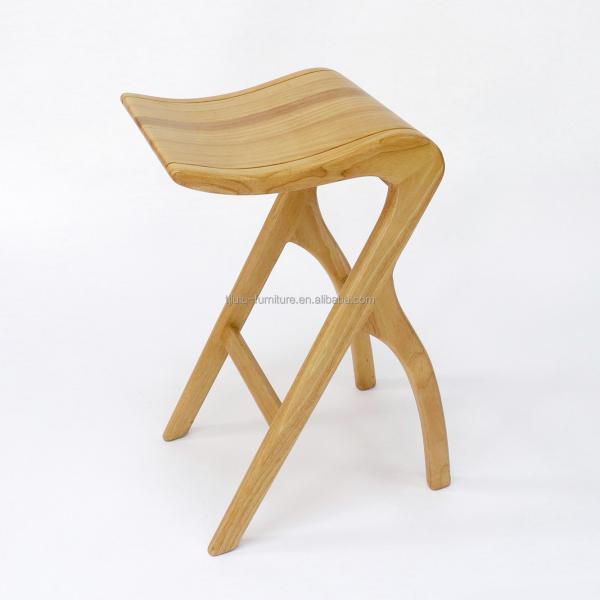 Home Bar Essential Lacquered Solid Wood Bar Stool with High Living Room Chair