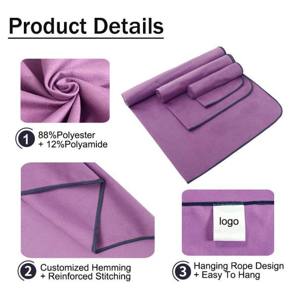 Custom Logo Eco-Friendly Towel for Fitness-Quick-Dry Microfiber Gym Towel