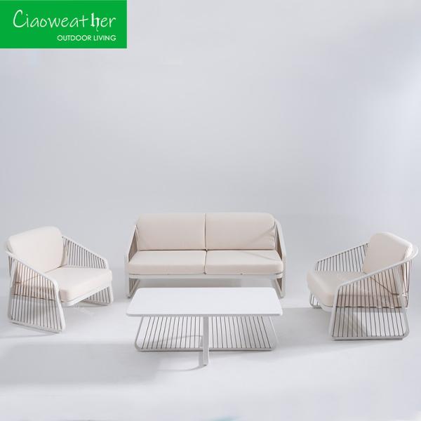 Outdoor Garden Patio Furniture Dining Room Rattan Sectionals Seater Sofas Set Modern Design and Water-Resistant Cushions