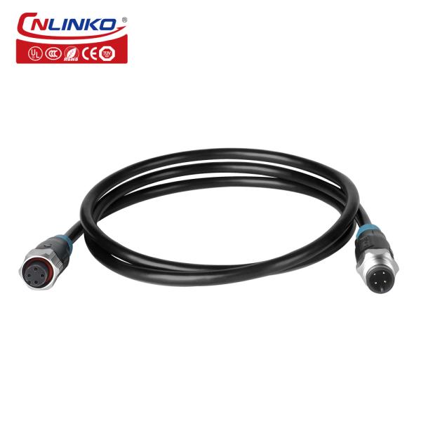 Cnlinko M12 ip68 male female 2 3 4 5 8 pin  aviation circular plug led power  industrial waterproof cable wire connector