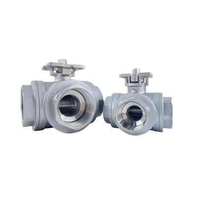 304/316 válvula de alta plataforma de três vias de aço inoxidável/tipo glândula para controlo químico
