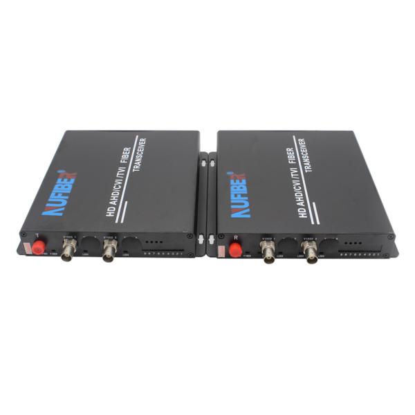 HD AHD / TVI / CVI 1080P Fiber Video Converter 2Ch 2MP Simplex SM 1310 / 1550nm FC