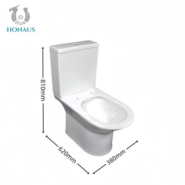 Modern Two Piece Toilet Bowl Hotel Apartment Use Ceramic White Dual Flush Floor Drain