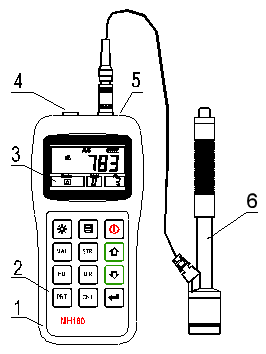 Economic Type Ultrasonic Hardness Tester With Two Ordinary AA Batterie Power Supply MH180