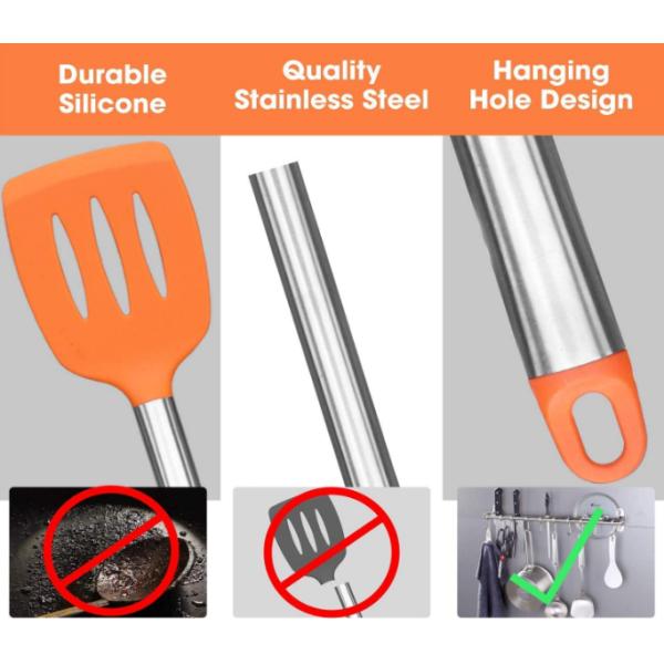 Nontoxic Stainless Steel Kitchen Utensil Sets BPA Free Leadfree Scratchproof