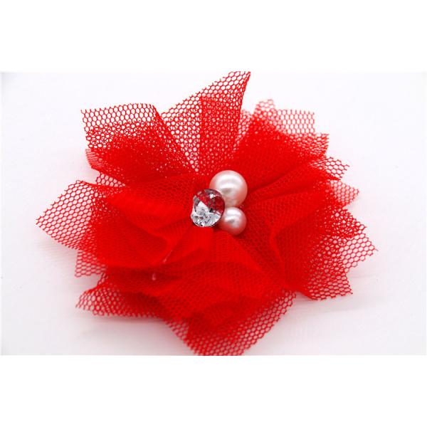 girl Chiffon flower shoe clips/Sewing Bead Handmade Flower Yarn, lace, Chiffon Grey,black,white,red,blue