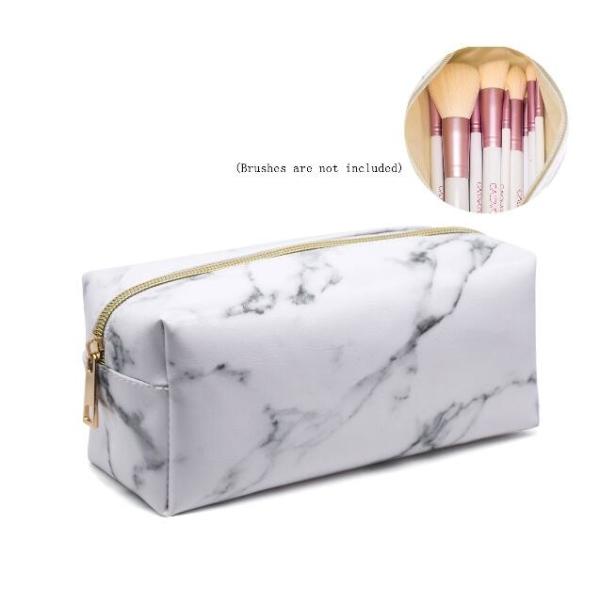 Gold Zipper Pencil Storage Case / PU Leather Pencil Pouch For Women