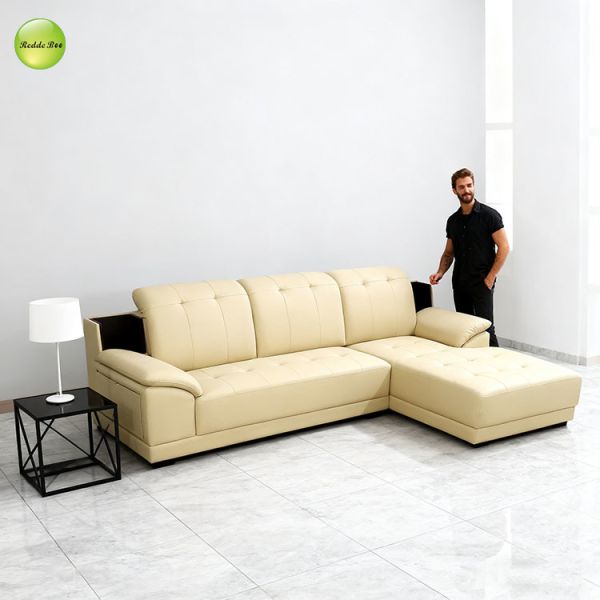 Cream Leather Sectional: Bold Contrast, Elegant Vibe – A Smart Choice for Contemporary Minimalist Interiors