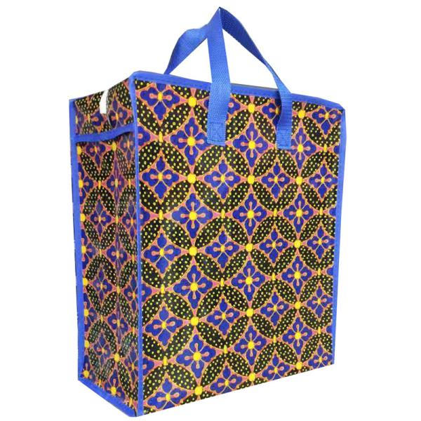 customized reusable woven  shopping zipper bags foldable package