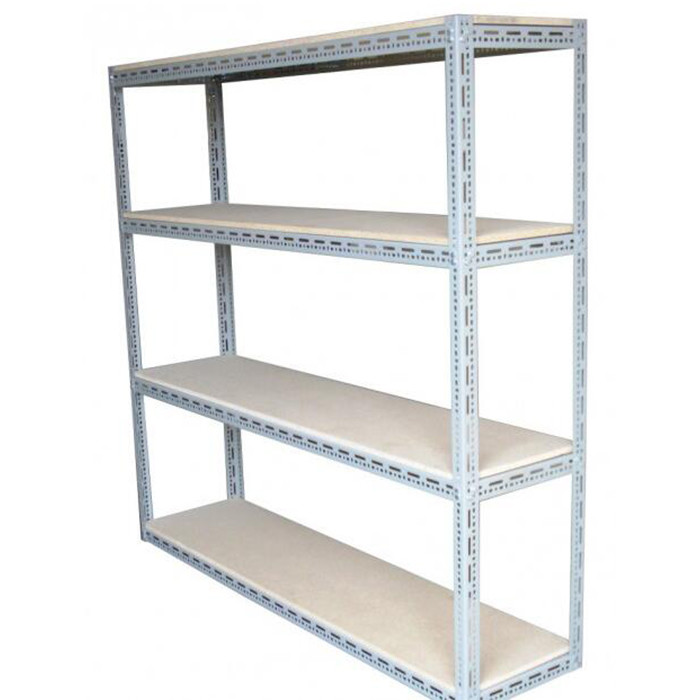 Stocked 5-layer Steel Slotted Angle Shelving Racking Systems for Light Duty Storage