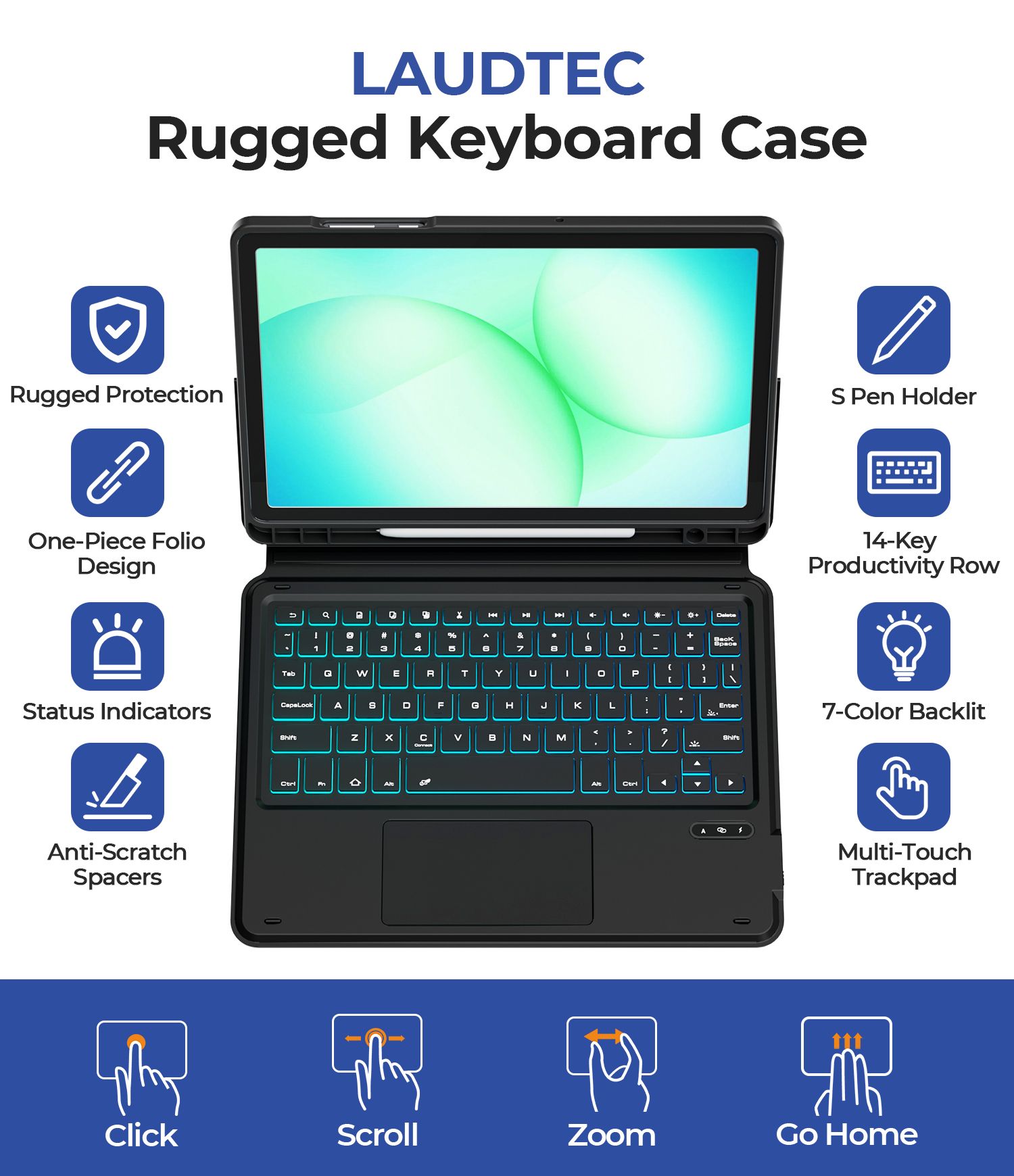 Keyboard Case for Samsung Tab A9+/A11+ 11