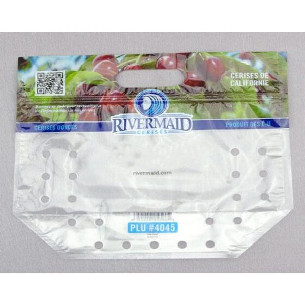 Air Hole Fresh Fruit Bags Gravure Printing , Eco Produce Bags For Grape