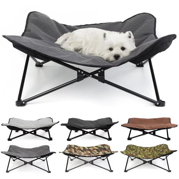 Cama de hamaca para cães à prova d'água Viagens ao ar livre Cama de cachorro elevada dobrável lavável Oxford