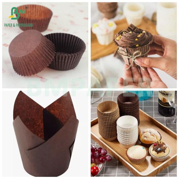 Хорошая жесткость 40 г 60 г темно-коричневый кексы бумаги для приготовления пищи