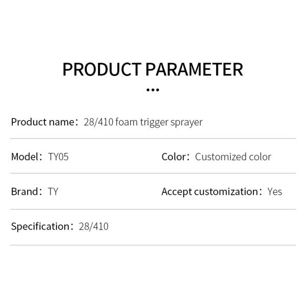 Customized Plastic Foam Trigger Sprayer Pump for Custom Order Foaming Spray Gun