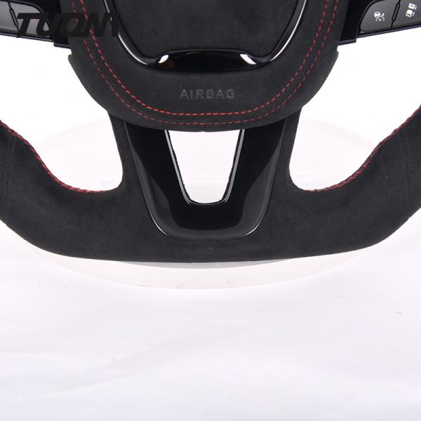 380mm Interior Charger Dodge Carbon Fiber Steering Wheel Alcantara Red Stitch