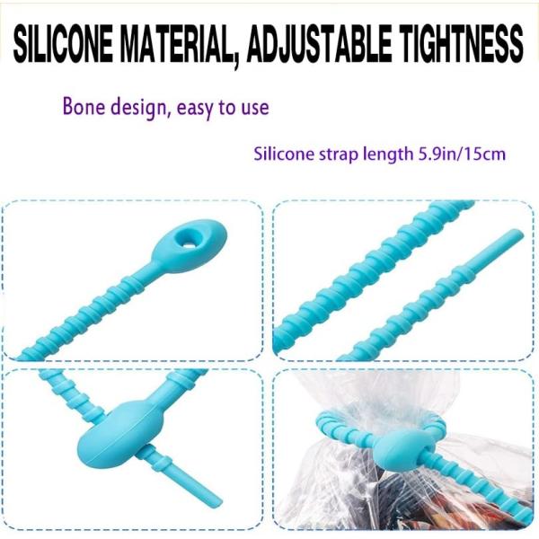 Reusable Silicone Cable Twist Ties Bread Tie Bag Sealing Clip Silicone Management Ties Cord Organizer For Car Home Offic