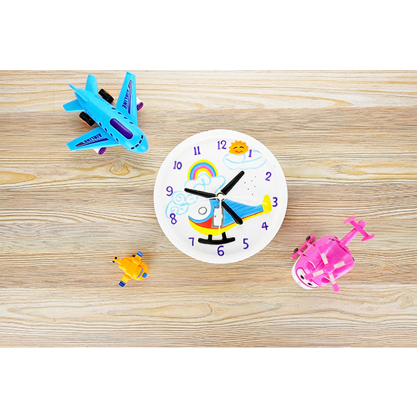 DIY Cartoon Helicopter Clock Children's Arts And Crafts Sets Real Movement