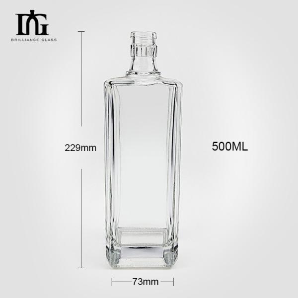 Glass Collar 750ml Extra Flint Empire Vodka Bottle for Spirits Liquor Whiskey Rum Tequila