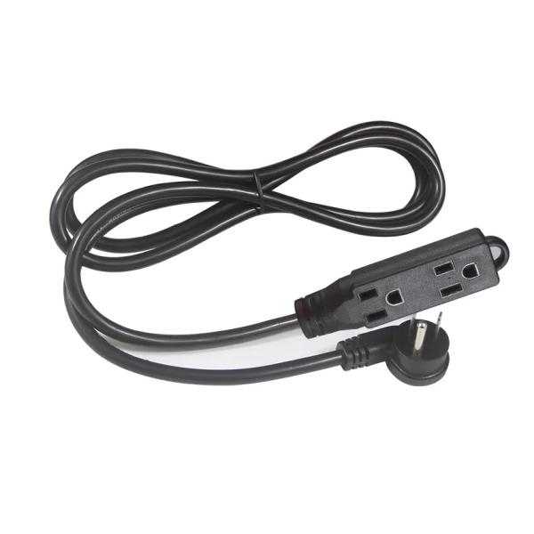 NEMA 5-15P to Single Receptacle Power Extension Cord - 3 Prong AC Plug to 1 Outlet Cable for Home, Office, Workshop, 125V 13A