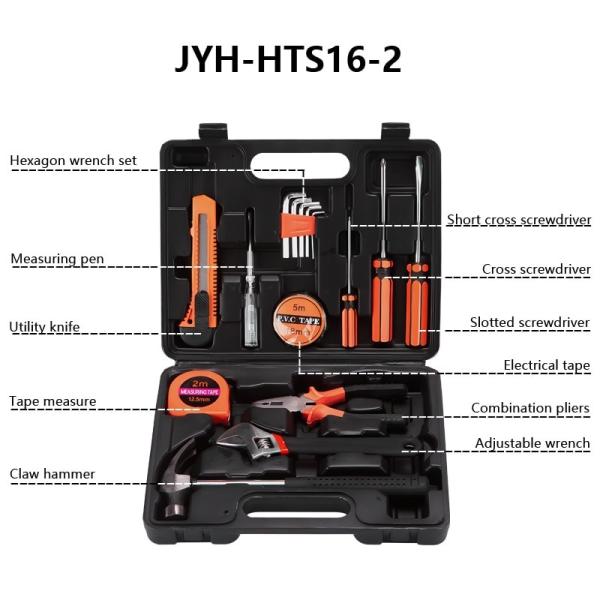 JYH-HTS16-2 Household Hardware Sets Electrician Carpentry Maintenance Tool Box Sets Wholesale