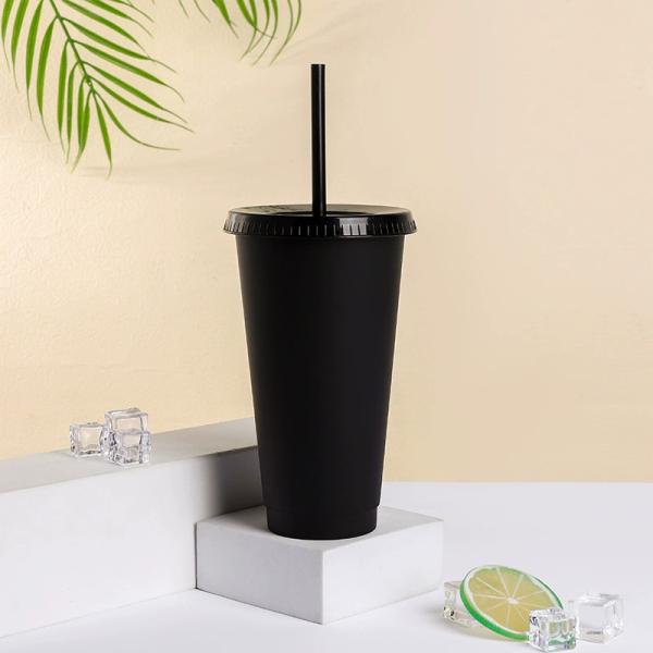 New Export Straw Cups Large-capacity Frosted Texture Drinking Cups Tea Bar And Catering Supply Portable Cups Factory Wholesale