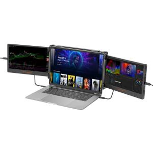 Monitor portátil triple tipo LCD para portátil con ángulo de visión de 178° y una relación de contraste de 1000 a 1