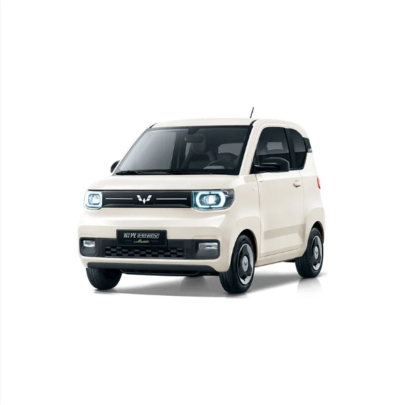 Pure Electric Wuling Mini EV Car 3 Door 4 Seat Hatchback with Max Speed 100km/h Blue
