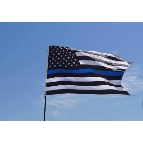 Digital Printing Polyester American Flag 3x5 Ft Thin Blue Yellow Red Green Gray Line Flags