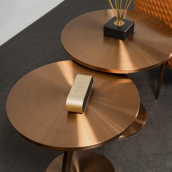Class Brushed Brass Stainless Steel Side Table Small Round Table Coffee Table