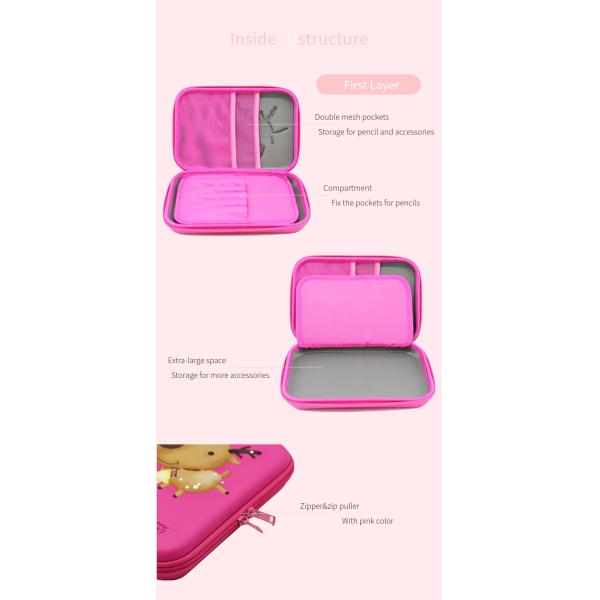 Fashion Hard EVA Pencil Case Pencil Pouch With Embossed LOGO For Kids